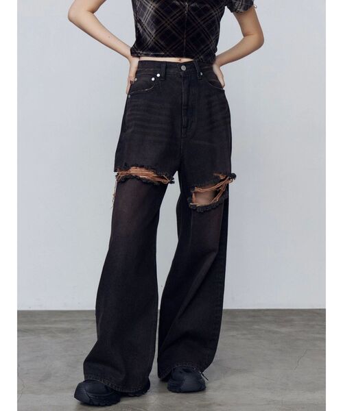 25SS mizuiro ind デニム ドローストリング ボリュームパンツ mizuiro