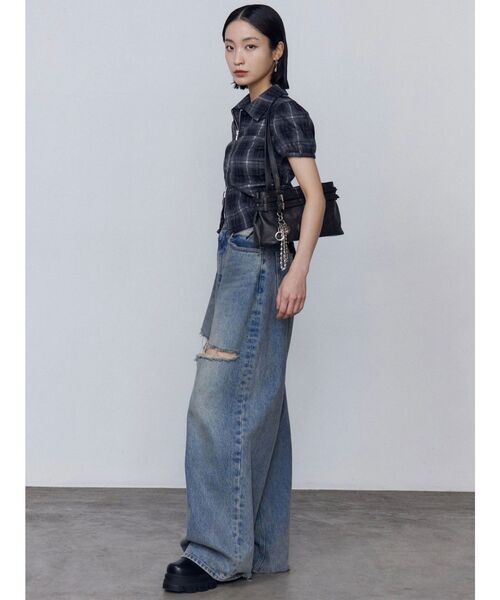 EMODA ダブルハイクラッシュジーンズ ダブルハイクラッシュジーンズ[品番：MKSW0065806]｜EMODA