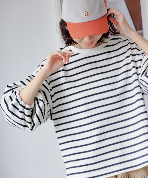 「niko and...」 7分袖カットソー LARGE オフホワイト レディース