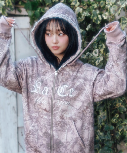 「FCMM」 ジップアップパーカー SMALL ピンク レディース