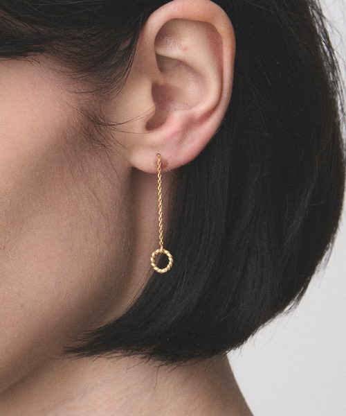 SHIHARA シハラ Half Pearl Chain Pierce 45° half_pearl_chain_pierce_90_a.