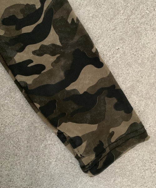 lilful パーカー 迷彩柄 ショート丈ダブルジップパーカー レディース