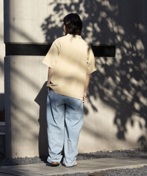 「GLOSTER」 半袖ニット L グレイッシュベージュ メンズ_画像3