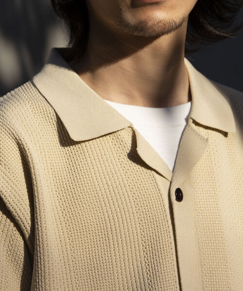 「GLOSTER」 半袖ニット L グレイッシュベージュ メンズ_画像9