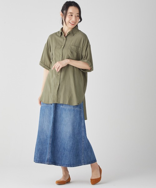 「KRIFF MAYER Lady's Collection」 半袖シャツ LARGE サックスブルー レディース_画像8