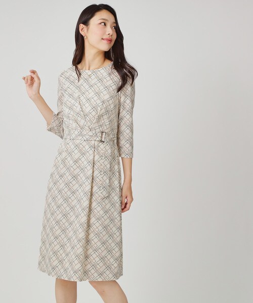 クード シャンス（COUP DE CHANCE）/【手洗い可／日本製】ジャージ素材のプリント柄ワンピース COUP DE CHANCE（クードシャンス） ワンピース 「手洗い可／日本製