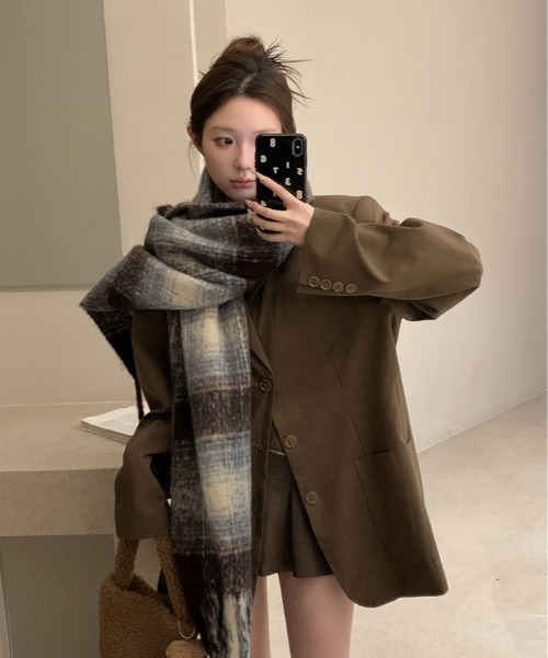 古着 ビンテージ アンティーク チェック柄 モヘア マフラー ストール 大判 マフラー ストール チェック柄 モヘアライク レディース : ZOZOTOWN