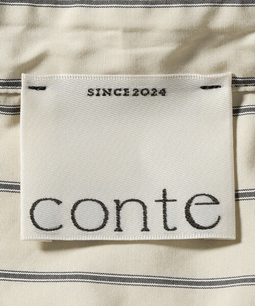 conte ブラウス シャツ 「conte」コットン ストライプ レギュラー