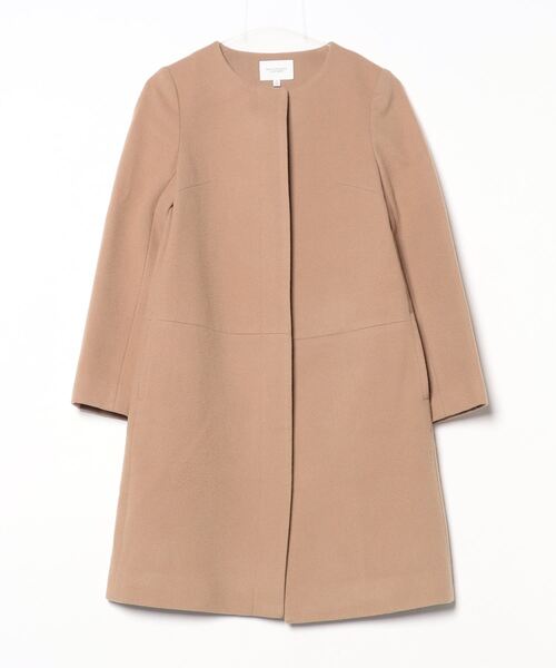 UNITED ARROWS ノーカラー　スプリングコート　　ベージュ　38 BEAUTY＆YOUTH UNITED ARROWS ノーカラーコート SMALL ベージュ