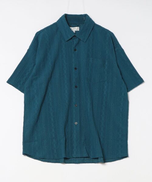 「AH ABAHOUSE」 半袖シャツ 48 ブルー メンズ_画像2