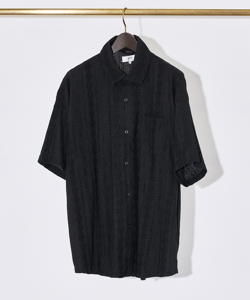 「AH ABAHOUSE」 半袖シャツ 48 ブルー メンズ_画像3