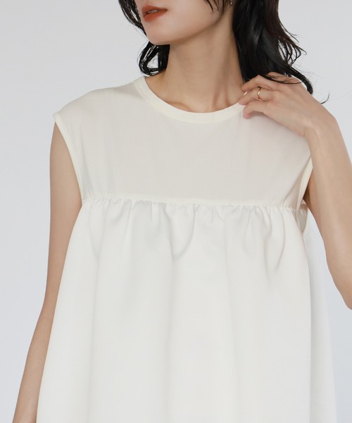 「ELFRANK」 ノースリーブワンピース FREE オフホワイト レディース_画像5