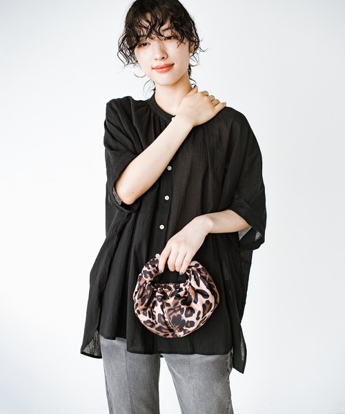 「haco!」 半袖ブラウス MEDIUM ブルー レディース_画像4