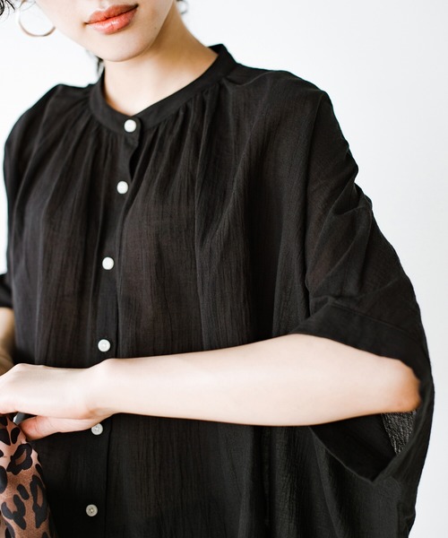 「haco!」 半袖ブラウス MEDIUM ブルー レディース_画像5