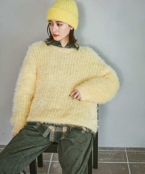LAKOLE（ラコレ） ニット セーター シャギーニットプルオーバー