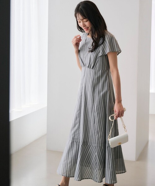 「ANY SIS」 ノースリーブワンピース 2 グレー レディース_画像2