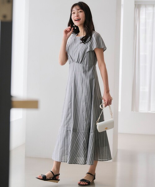 「ANY SIS」 ノースリーブワンピース 2 グレー レディース_画像3