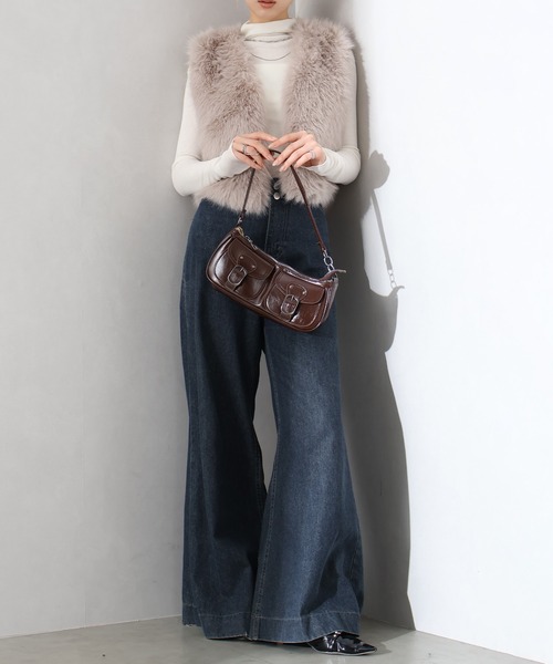 新品未使用 ミースロエ sustainableエコファーショートベスト Amazon | sustainableエコファーショートベスト MWFV244029CGRYF