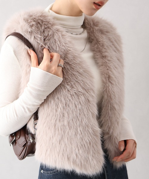 SpRay（スプレイ） ベスト ジレ エコファーショートベスト レディース