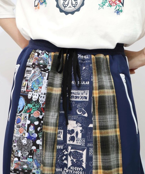 ScoLar（スカラー） スカート 異素材切替パッチワークスカート