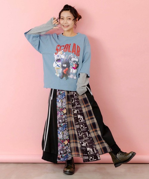 ScoLar（スカラー） スカート 異素材切替パッチワークスカート