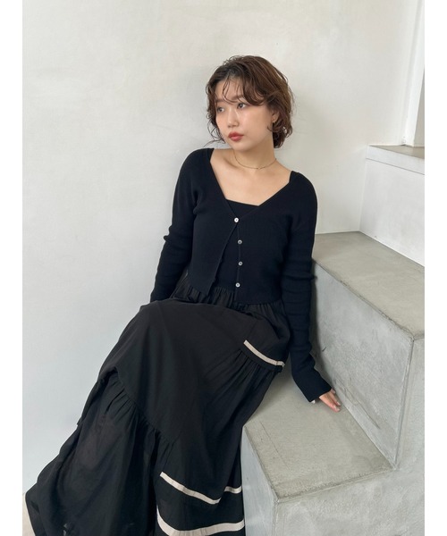 FRAY I.D 「FRAY I.D」 ドッキングワンピース 0 ベージュ レディース