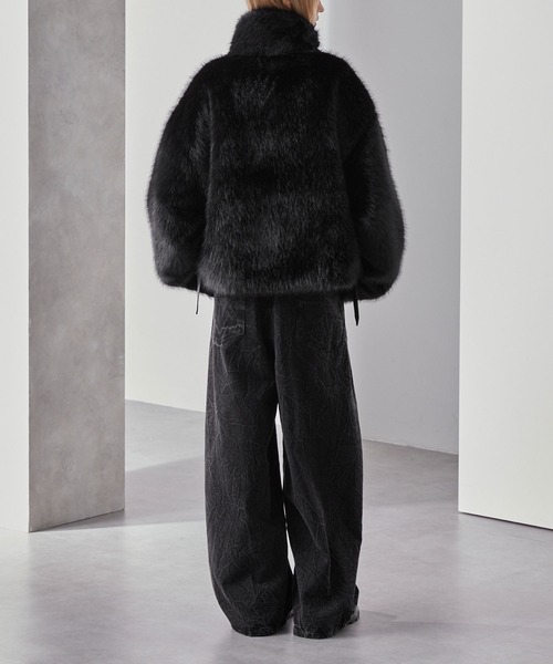 Loose（ルース） ブルゾン アウター ベルトデザインハイネックファー