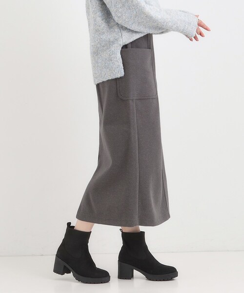 ニットナロースカート 洗濯機可/セットアップ可/毛玉になりにくい】ニットナロースカート