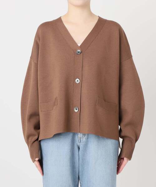 IENA スーパーファインスムース ショートカーディガン　ベージュ　24AW スーパーファインスムース ショートカーディガン（カーディガン