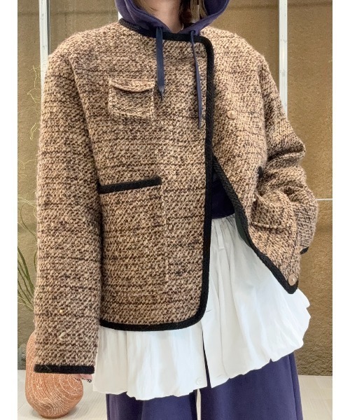 ELCHELE（エルチェレ） ジャケット ノーカラージャケット JUN´S TWEED 