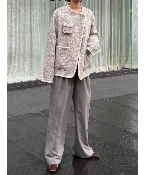 ELCHELE エルチェレ　ツイードジャケット ELCHELE（エルチェレ） ジャケット ノーカラージャケット JUN´S TWEED