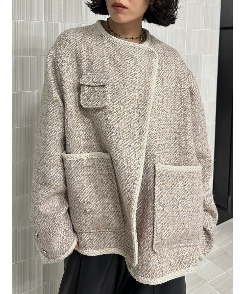 ELCHELE(エルチェレ) ジャケット ノーカラージャケット JUN´S TWEED ELCHELE(エルチェレ) ジャケット ノーカラージャケット JUN´S TWEED