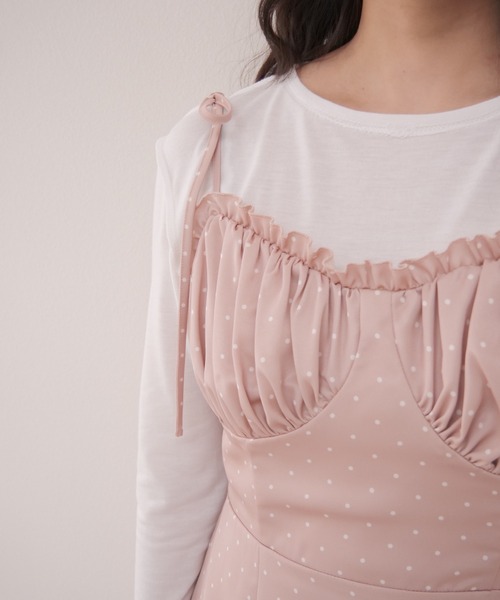 「muguet」 キャミソールワンピース FREE ピンク レディース_画像3