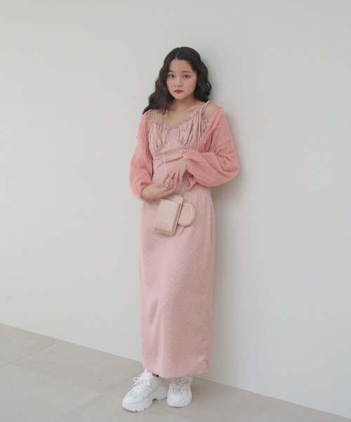 「muguet」 キャミソールワンピース FREE ピンク レディース_画像9