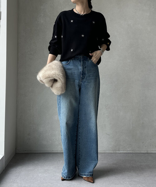 DouDou（ドゥドゥ） 長袖ニット FREE ライトグレー レディース