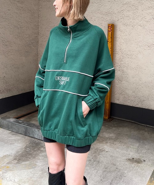 「SPIRALGIRL」 スウェットカットソー FREE グリーン レディース_画像2