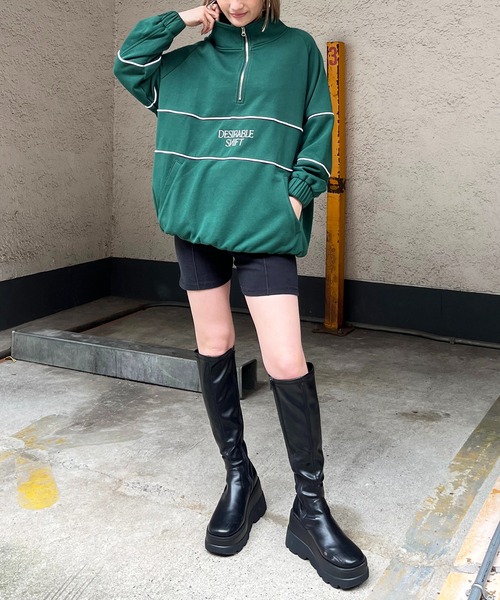 「SPIRALGIRL」 スウェットカットソー FREE グリーン レディース_画像3