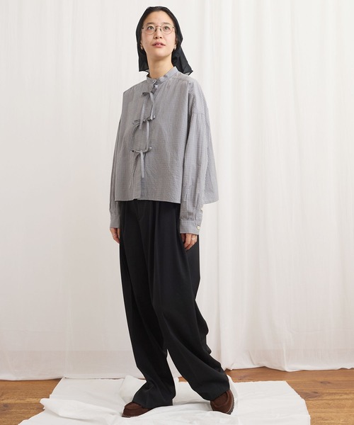 fig London（フィグロンドン） ブラウス シャツ ribbon shirt