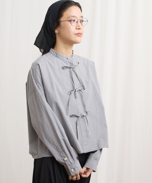 fig London（フィグロンドン） ブラウス シャツ ribbon shirt