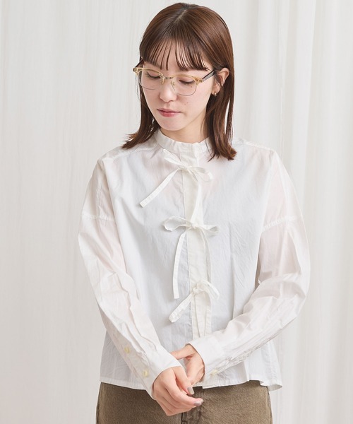 fig London（フィグロンドン） ブラウス シャツ ribbon shirt