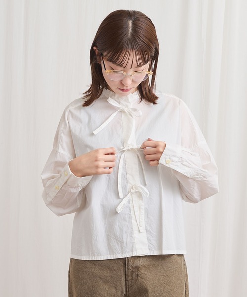 fig London（フィグロンドン） ブラウス シャツ ribbon shirt