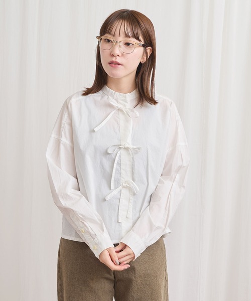 fig London（フィグロンドン） ブラウス シャツ ribbon shirt