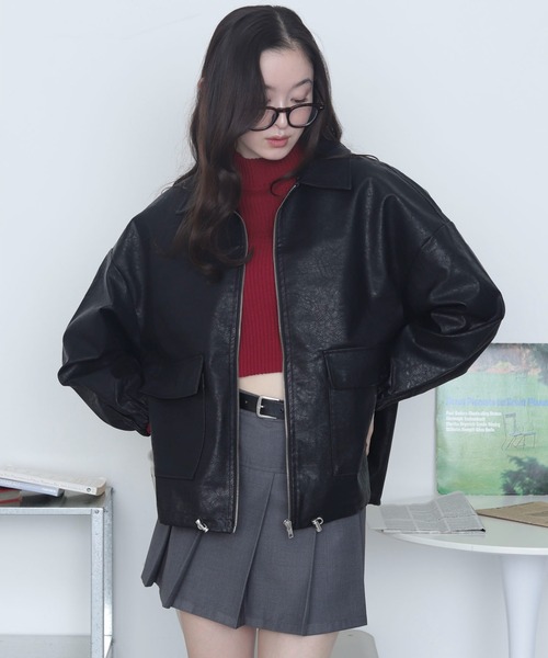 WEGO（ウィゴー） レザージャケット ライダース ファー襟付きPU