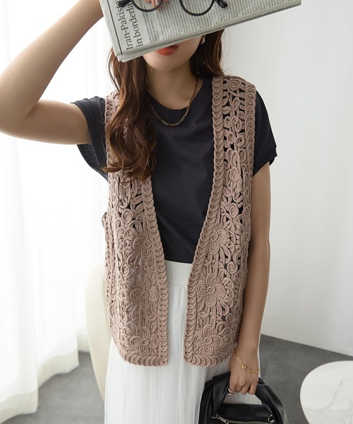 ベスト ジレ 夏 クロッシェ風ジレ レディース : ZOZOTOWN Yahoo!店