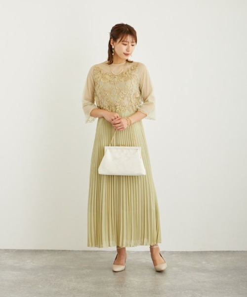 「Dorry Doll」 7分袖ワンピース M ダークカーキ レディース_画像5