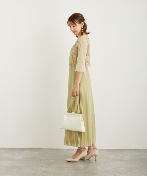 「Dorry Doll」 7分袖ワンピース M ダークカーキ レディース_画像6