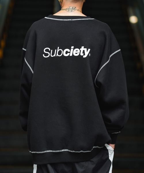 「Subciety」 スウェットカットソー X-LARGE パープル メンズ_画像4