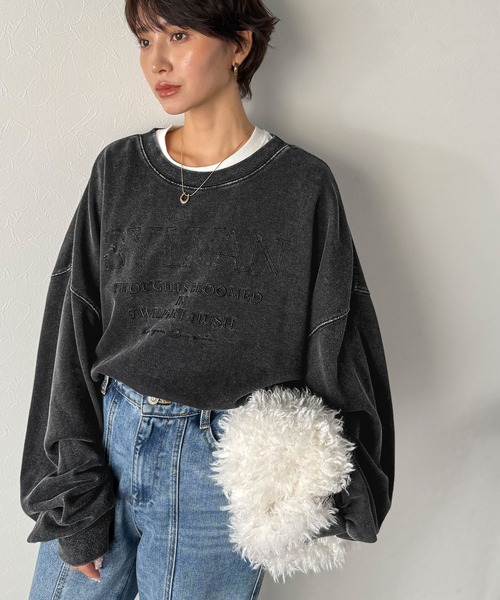 「classicalelf」 スウェットカットソー LARGE ブラウン レディース_画像4