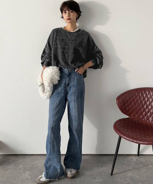 「classicalelf」 スウェットカットソー LARGE ブラウン レディース_画像6