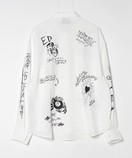 「Ed Hardy」 長袖シャツ M ブラック メンズ_画像2